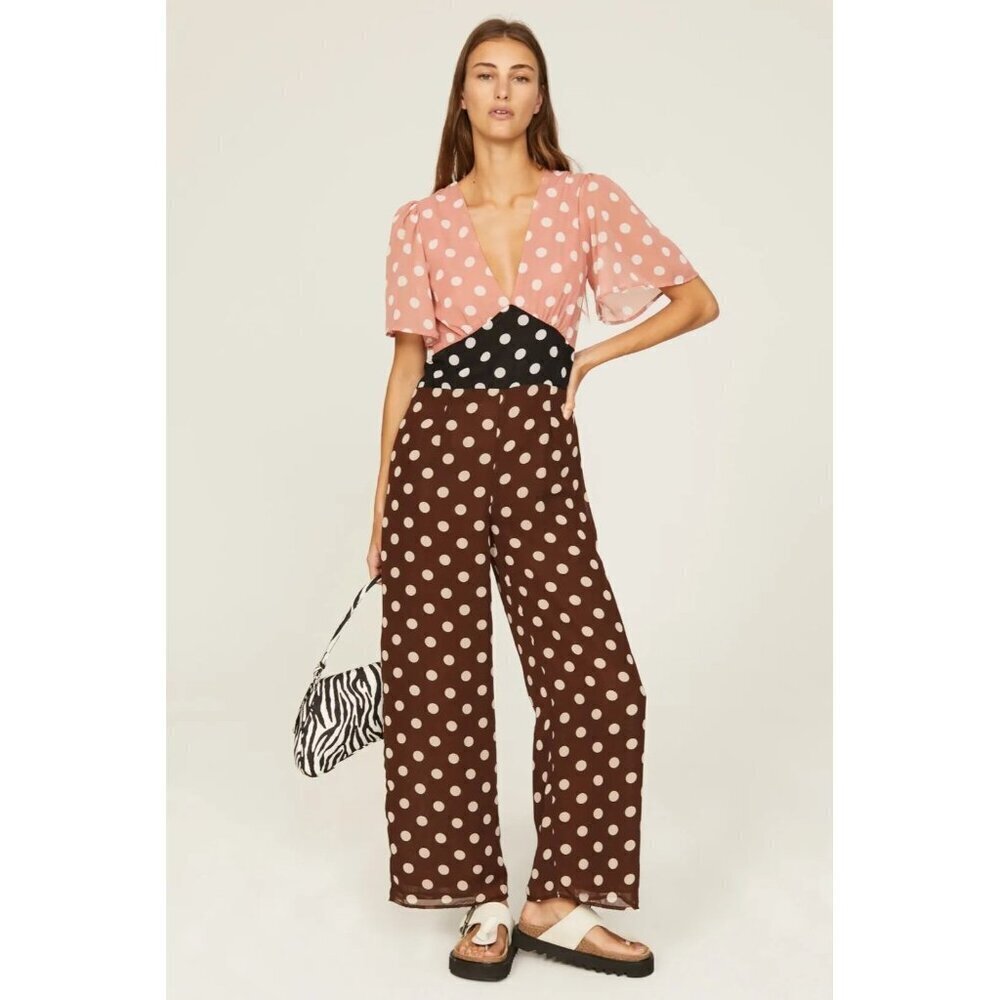 Nwt Lisa Says Gah Cassandra Polka Dot Jumpsuit